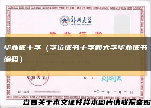 毕业证十字（学位证书十字和大学毕业证书编码）缩略图