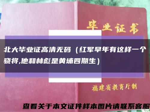 北大毕业证高清无码（红军早年有这样一个骁将,他和林彪是黄埔四期生）缩略图
