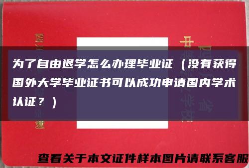 为了自由退学怎么办理毕业证（没有获得国外大学毕业证书可以成功申请国内学术认证？）缩略图