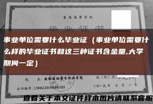 事业单位需要什么毕业证（事业单位需要什么样的毕业证书和这三种证书含金量,大学期间一定）缩略图