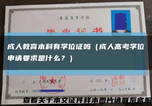 成人教育本科有学位证吗（成人高考学位申请要求是什么？）缩略图