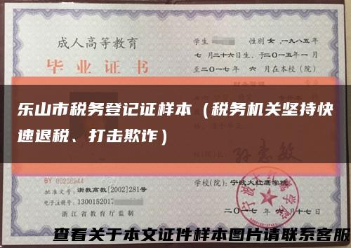 乐山市税务登记证样本（税务机关坚持快速退税、打击欺诈）缩略图