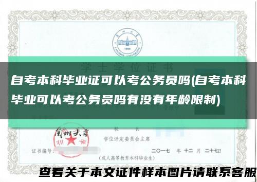 自考本科毕业证可以考公务员吗(自考本科毕业可以考公务员吗有没有年龄限制)缩略图