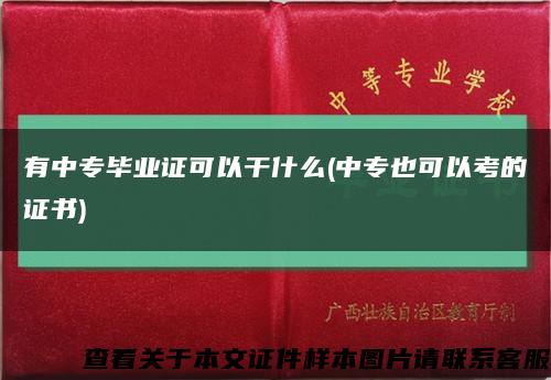 有中专毕业证可以干什么(中专也可以考的证书)缩略图