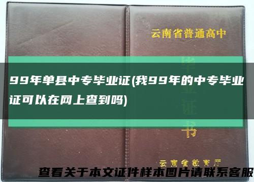 99年单县中专毕业证(我99年的中专毕业证可以在网上查到吗)缩略图