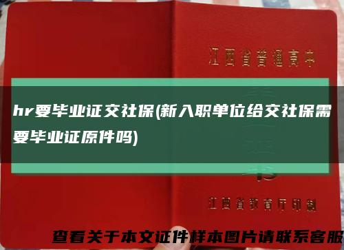 hr要毕业证交社保(新入职单位给交社保需要毕业证原件吗)缩略图