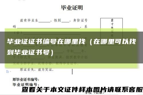 毕业证证书编号在哪里找（在哪里可以找到毕业证书号）缩略图