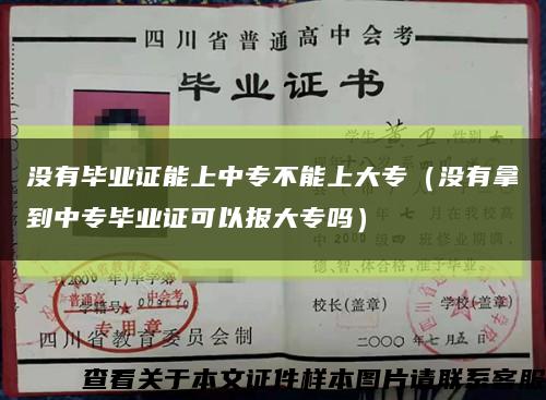 没有毕业证能上中专不能上大专（没有拿到中专毕业证可以报大专吗）缩略图
