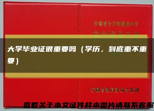 大学毕业证很重要吗（学历，到底重不重要）缩略图