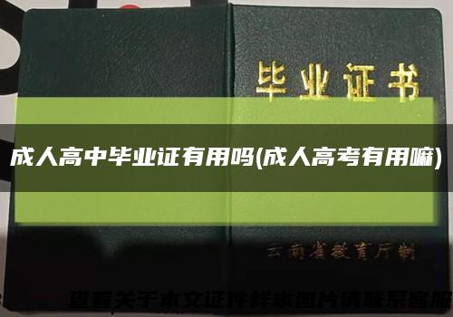 成人高中毕业证有用吗(成人高考有用嘛)缩略图