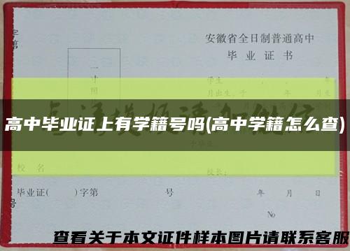 高中毕业证上有学籍号吗(高中学籍怎么查)缩略图