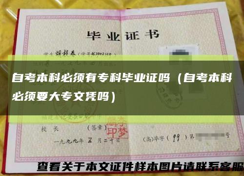 自考本科必须有专科毕业证吗（自考本科必须要大专文凭吗）缩略图
