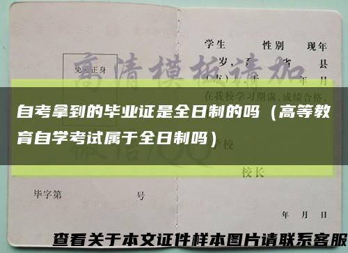 自考拿到的毕业证是全日制的吗（高等教育自学考试属于全日制吗）缩略图