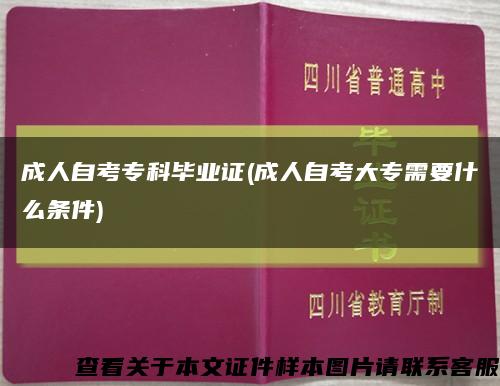 成人自考专科毕业证(成人自考大专需要什么条件)缩略图