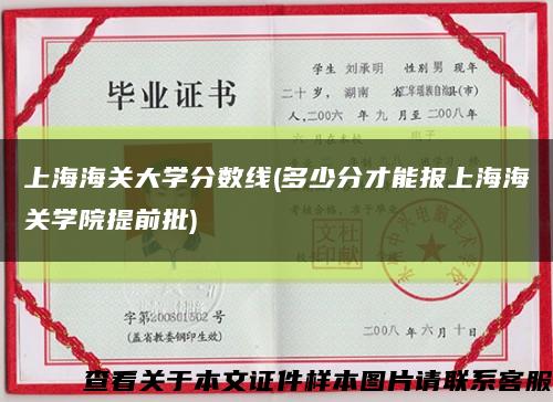 上海海关大学分数线(多少分才能报上海海关学院提前批)缩略图