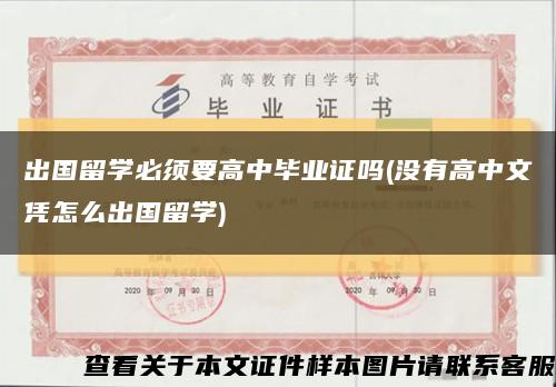 出国留学必须要高中毕业证吗(没有高中文凭怎么出国留学)缩略图