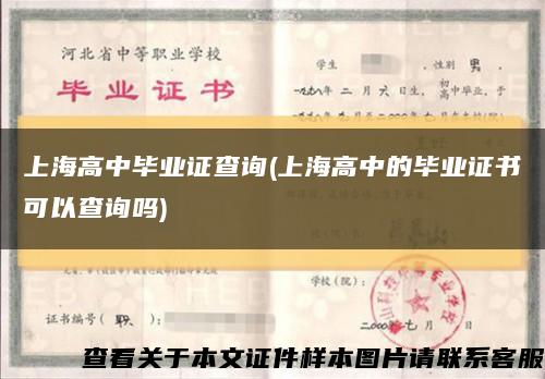 上海高中毕业证查询(上海高中的毕业证书可以查询吗)缩略图