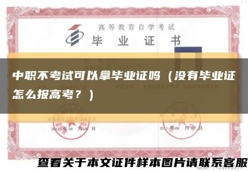 中职不考试可以拿毕业证吗（没有毕业证怎么报高考？）缩略图