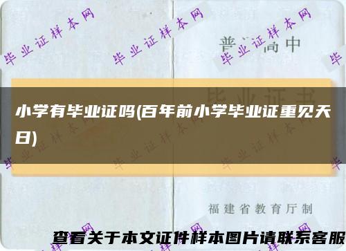 小学有毕业证吗(百年前小学毕业证重见天日)缩略图
