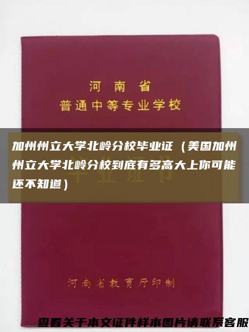加州州立大学北岭分校毕业证（美国加州州立大学北岭分校到底有多高大上你可能还不知道）缩略图