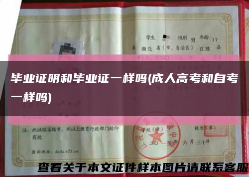 毕业证明和毕业证一样吗(成人高考和自考一样吗)缩略图