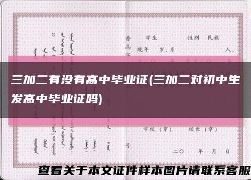 三加二有没有高中毕业证(三加二对初中生发高中毕业证吗)缩略图