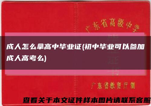 成人怎么拿高中毕业证(初中毕业可以参加成人高考么)缩略图
