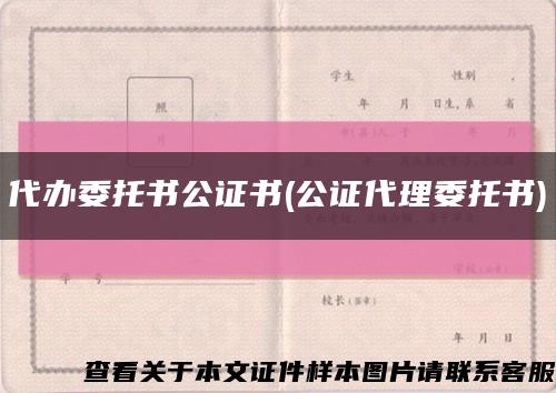 代办委托书公证书(公证代理委托书)缩略图