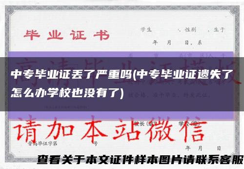 中专毕业证丢了严重吗(中专毕业证遗失了怎么办学校也没有了)缩略图