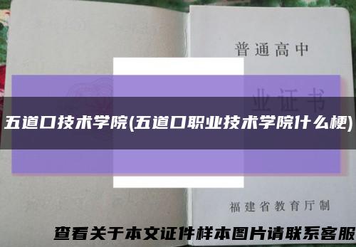五道口技术学院(五道口职业技术学院什么梗)缩略图
