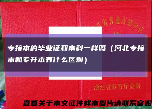 专接本的毕业证和本科一样吗（河北专接本和专升本有什么区别）缩略图