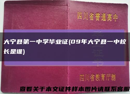 大宁县第一中学毕业证(09年大宁县一中校长是谁)缩略图