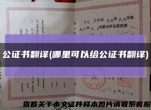 公证书翻译(哪里可以给公证书翻译)缩略图