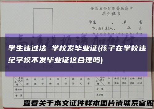 学生违过法 学校发毕业证(孩子在学校违纪学校不发毕业证这合理吗)缩略图