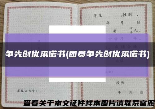 争先创优承诺书(团员争先创优承诺书)缩略图