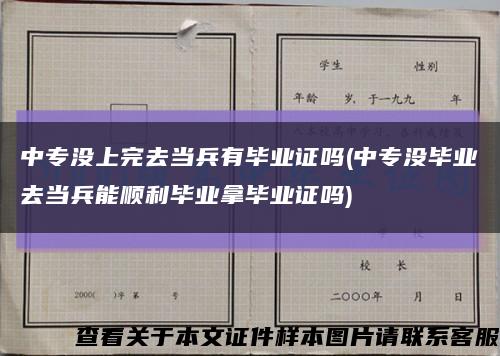 中专没上完去当兵有毕业证吗(中专没毕业去当兵能顺利毕业拿毕业证吗)缩略图