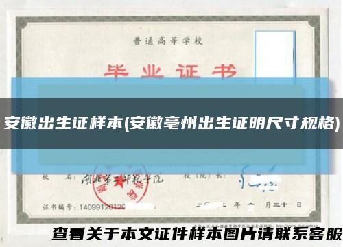 安徽出生证样本(安徽亳州出生证明尺寸规格)缩略图