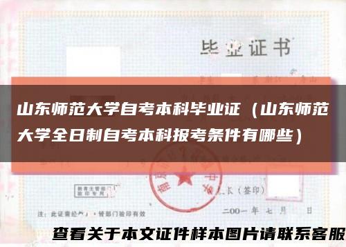 山东师范大学自考本科毕业证（山东师范大学全日制自考本科报考条件有哪些）缩略图