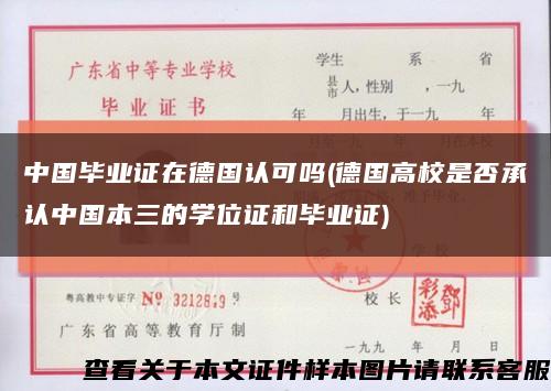 中国毕业证在德国认可吗(德国高校是否承认中国本三的学位证和毕业证)缩略图