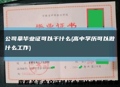 公司拿毕业证可以干什么(高中学历可以做什么工作)缩略图