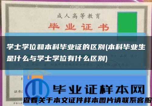 学士学位和本科毕业证的区别(本科毕业生是什么与学士学位有什么区别)缩略图