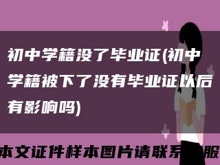 初中学籍没了毕业证(初中学籍被下了没有毕业证以后有影响吗)缩略图