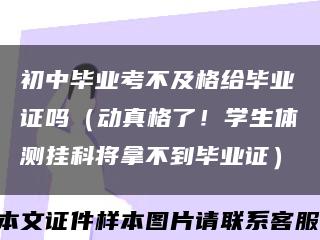 初中毕业考不及格给毕业证吗（动真格了！学生体测挂科将拿不到毕业证）缩略图