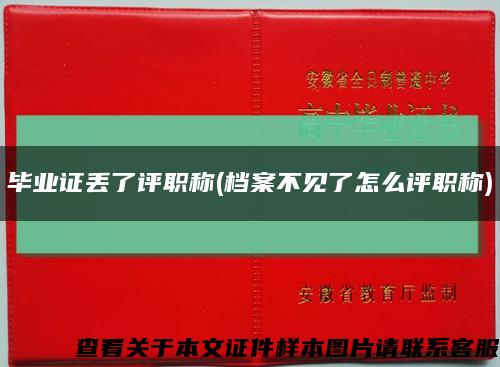 毕业证丢了评职称(档案不见了怎么评职称)缩略图