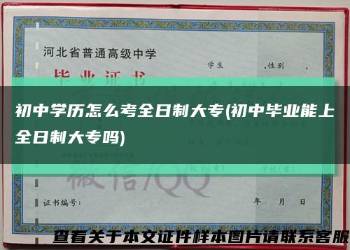 初中学历怎么考全日制大专(初中毕业能上全日制大专吗)缩略图