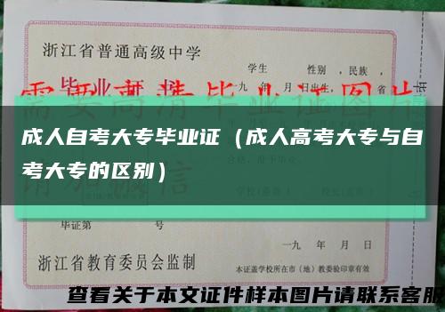 成人自考大专毕业证（成人高考大专与自考大专的区别）缩略图