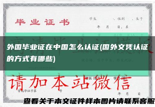 外国毕业证在中国怎么认证(国外文凭认证的方式有哪些)缩略图
