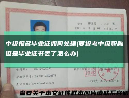 中级报名毕业证如何处理(要报考中级职称但是毕业证书丢了怎么办)缩略图