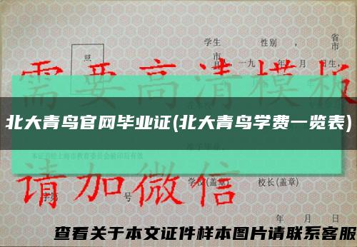 北大青鸟官网毕业证(北大青鸟学费一览表)缩略图