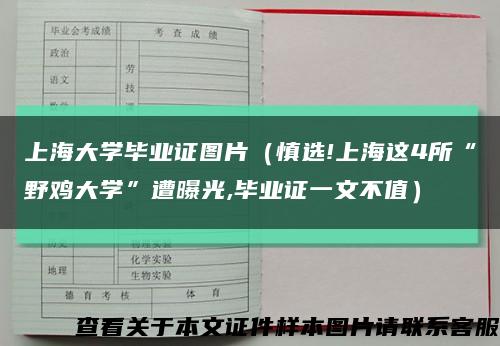 上海大学毕业证图片（慎选!上海这4所“野鸡大学”遭曝光,毕业证一文不值）缩略图